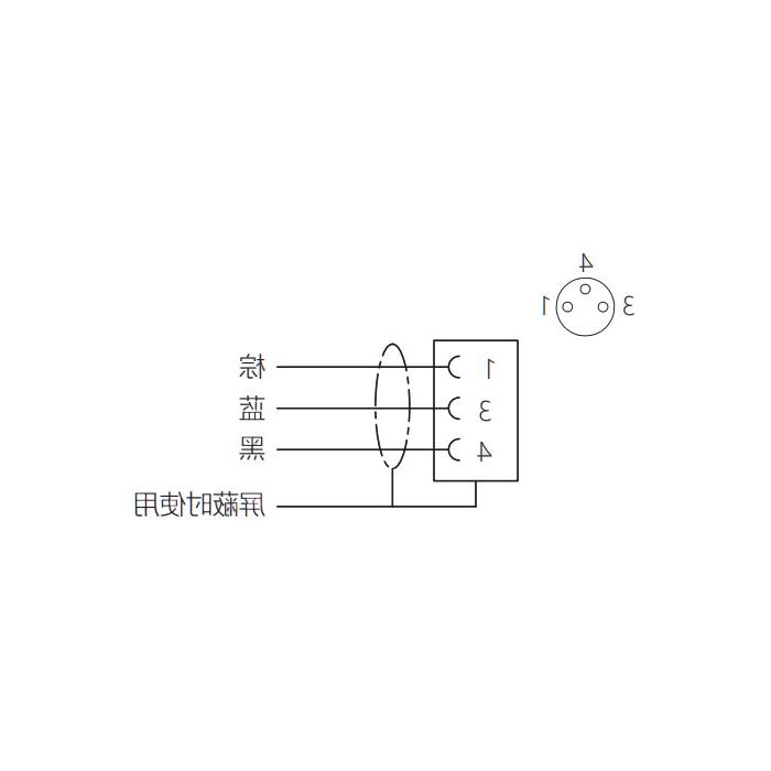 M8 3Pin、母头直型、法兰插座、板后安装、63SA01-XXX